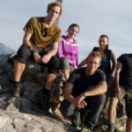 Jedna společná po dolezení Drachenwand Klettersteig